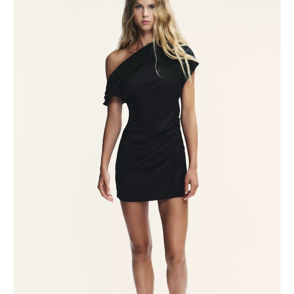 Zara Black One-Shoulder Dress